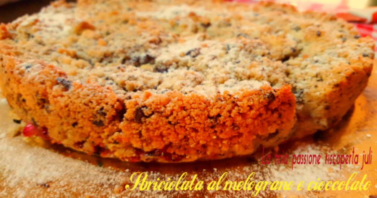 Sbriciolata al melograno e cioccolato