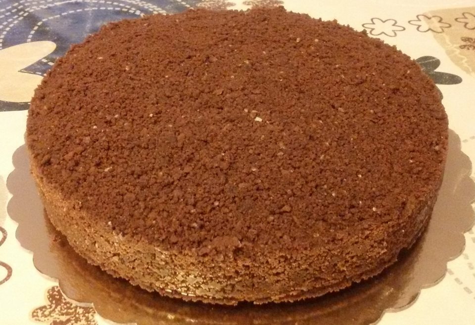 Sbriciolata di pan di stelle con crema alla ricotta e nutella