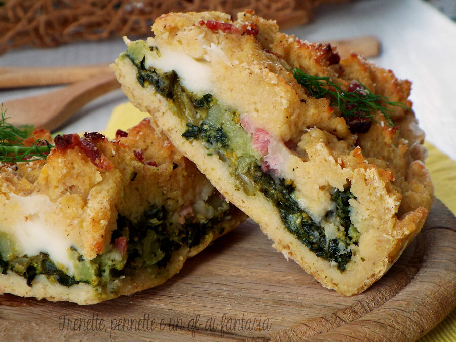 Sbriciolata di patate con broccoletti e speck