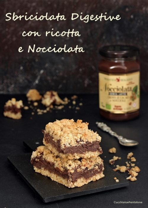 Sbriciolata Digestive con ricotta e Nocciolata