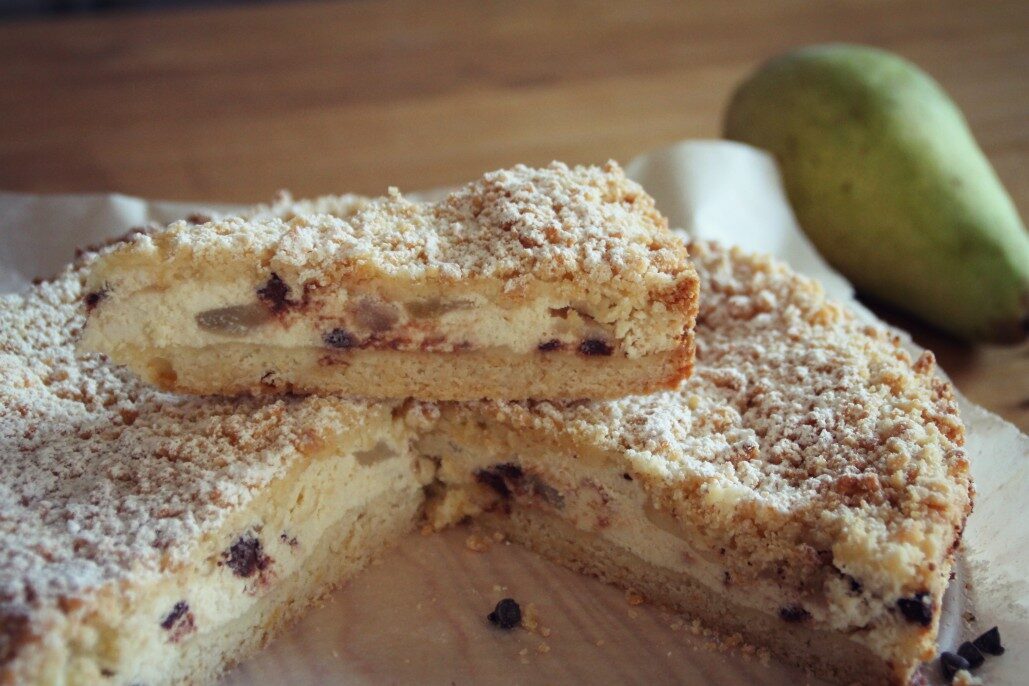 Sbriciolata ricotta pere e cioccolato