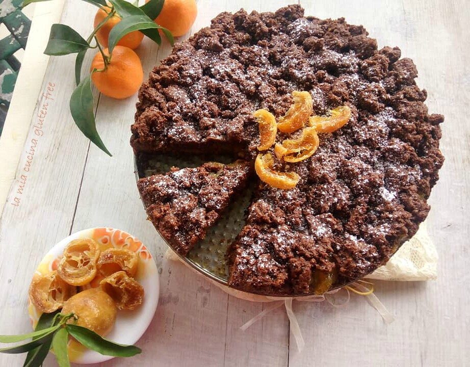 Sbrisolona cacao e mandarini senza burro e senza glutine
