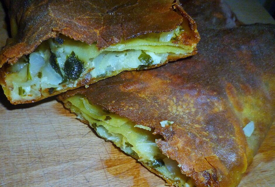 Scaccia con prezzemolo e cipolla