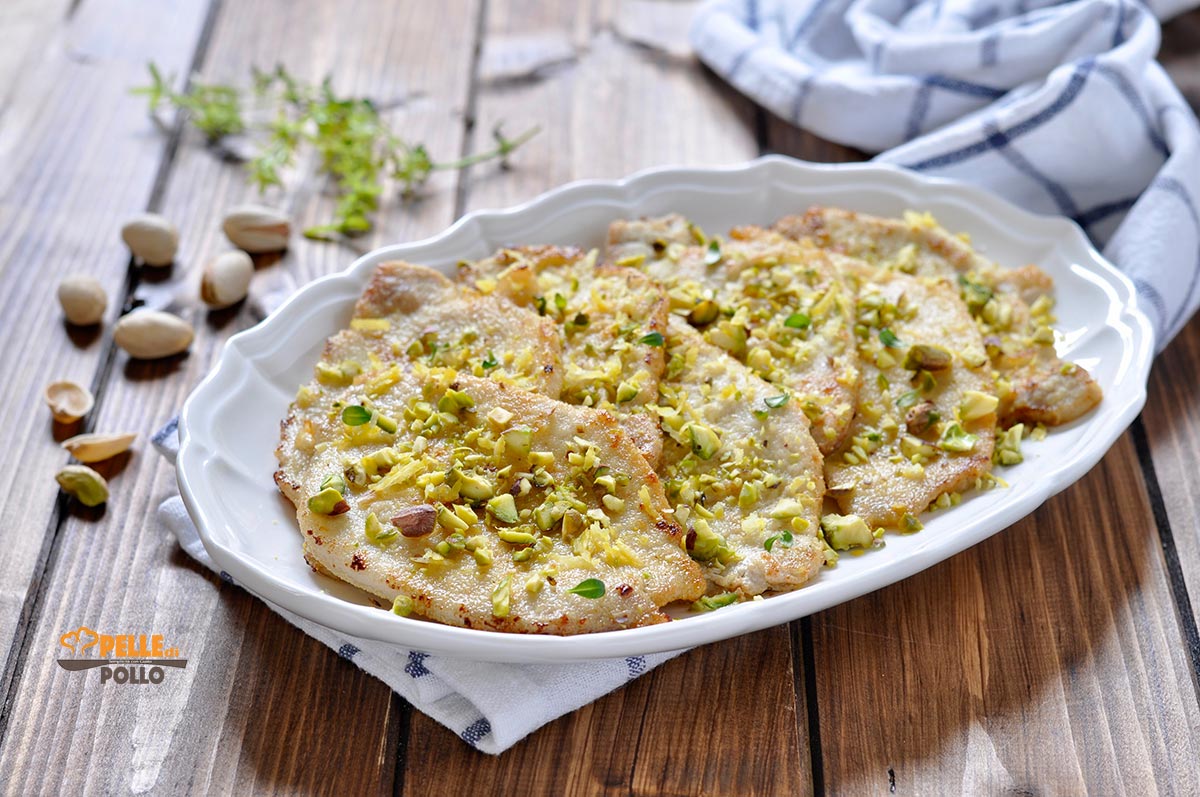 Scaloppine al limone e pistacchi