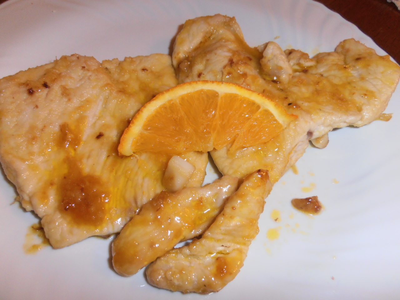 Scaloppine allo zenzero e arancia