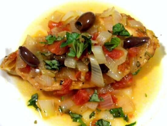 Scaloppine di pollo alla mediterranea