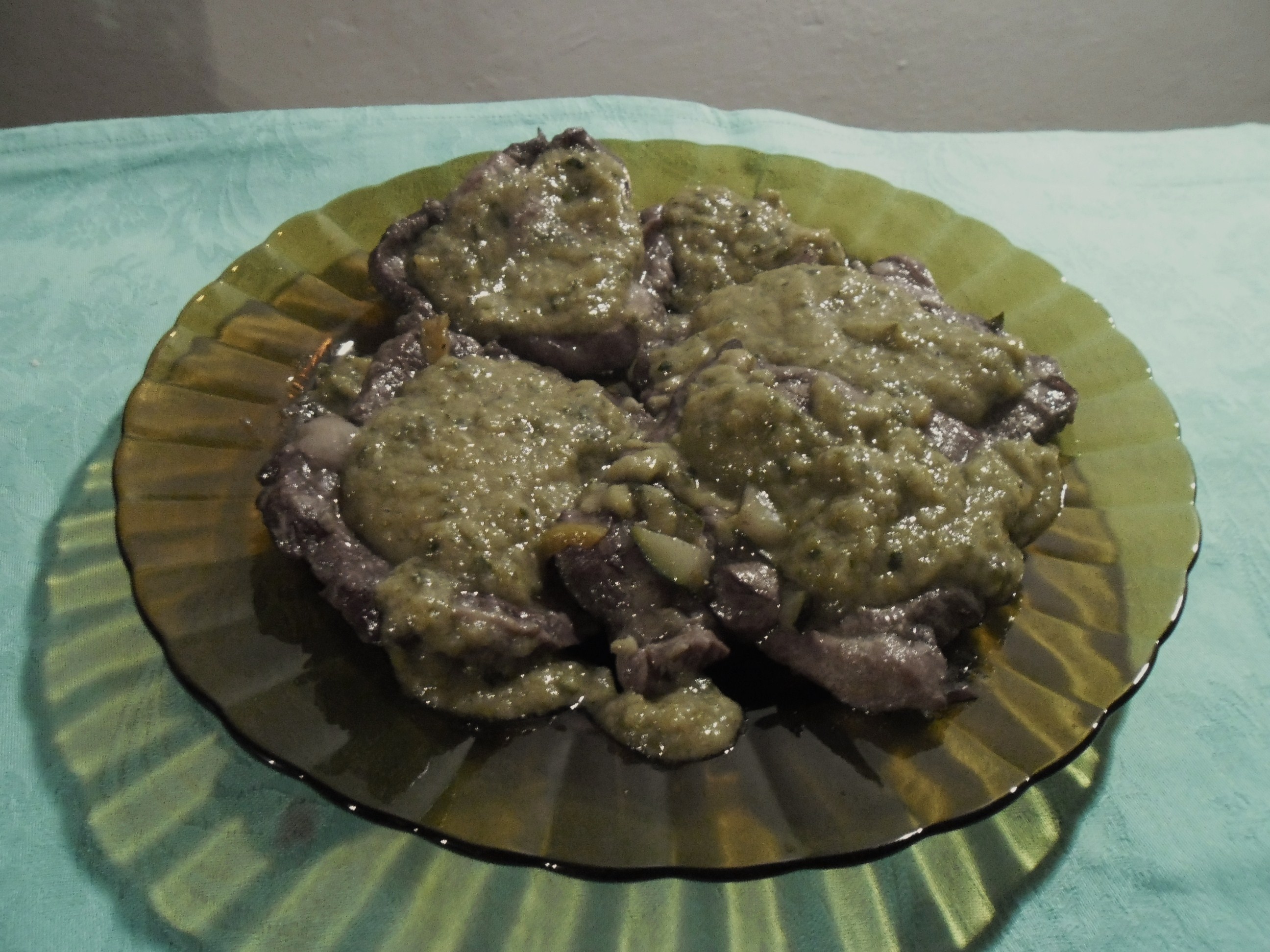 Scamerita di maiale con salsa di verdure