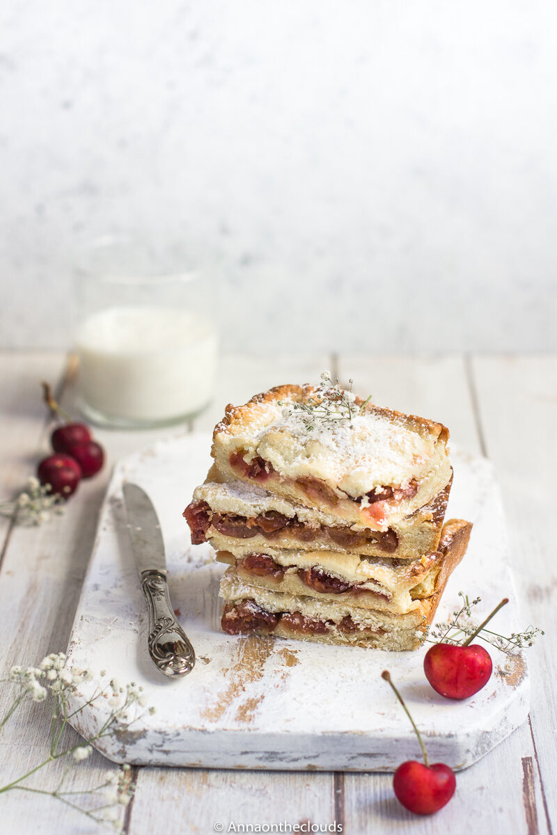 Scendiletto alle ciliegie (ricetta senza burro e latte)