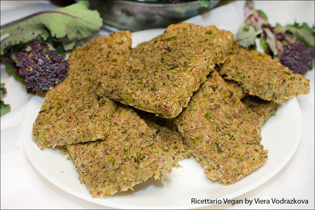 Schiacciata di broccoli viola senza glutine