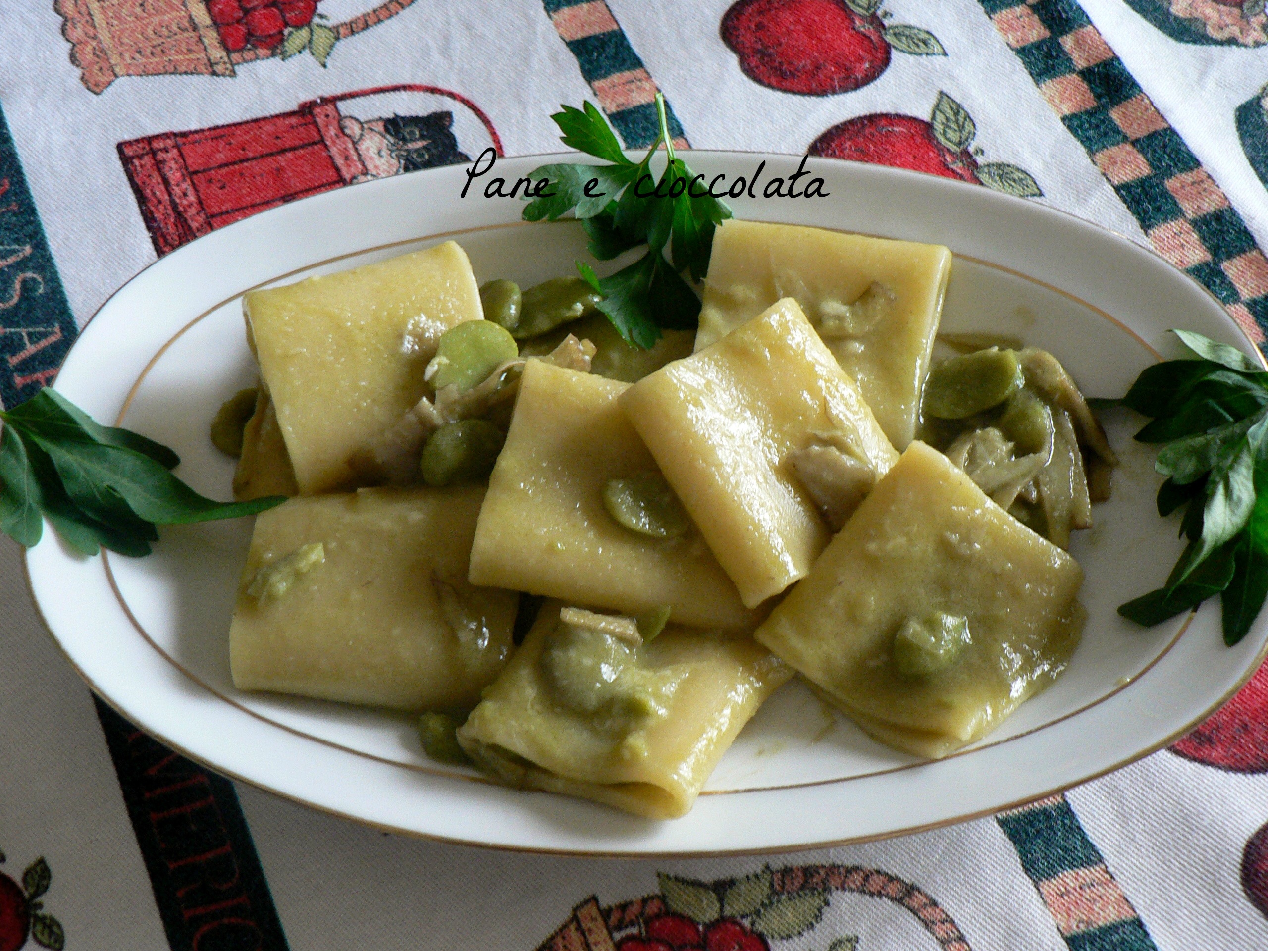 Schiaffoni con carciofi e fave
