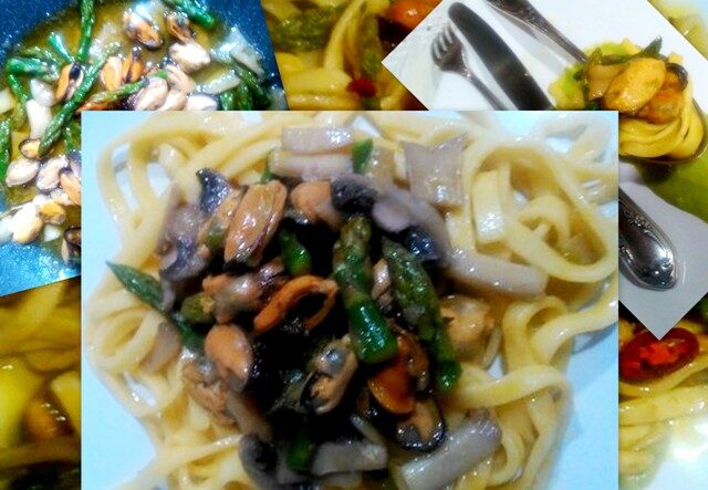 Scialatielli con asparagi e cozze