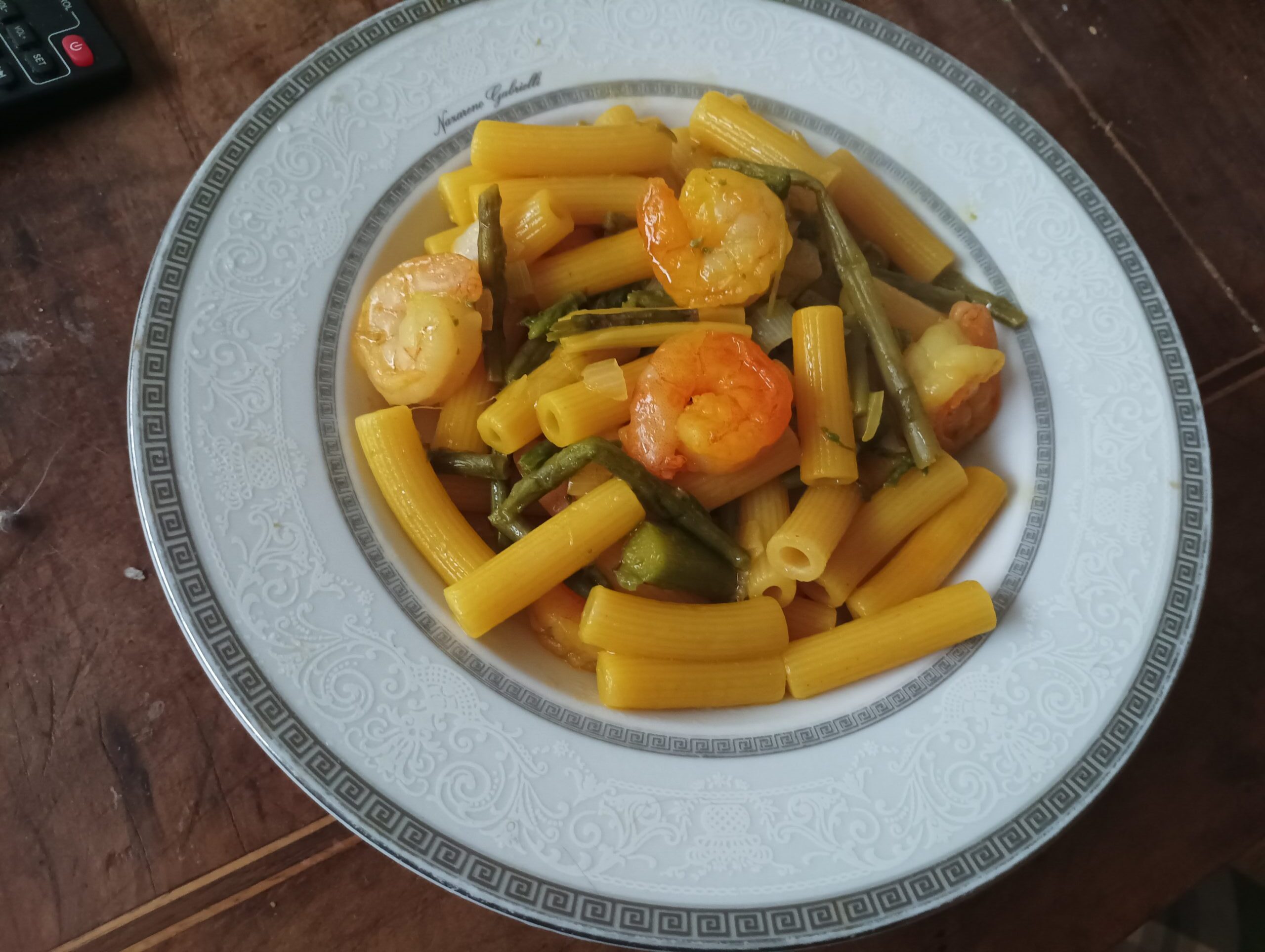 Sedanini con asparagi e mazzancolle