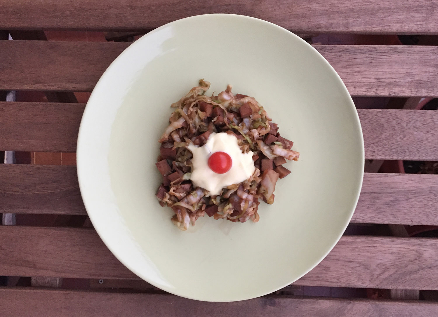 Seitan e cavolo cappuccio con crema di stracchino