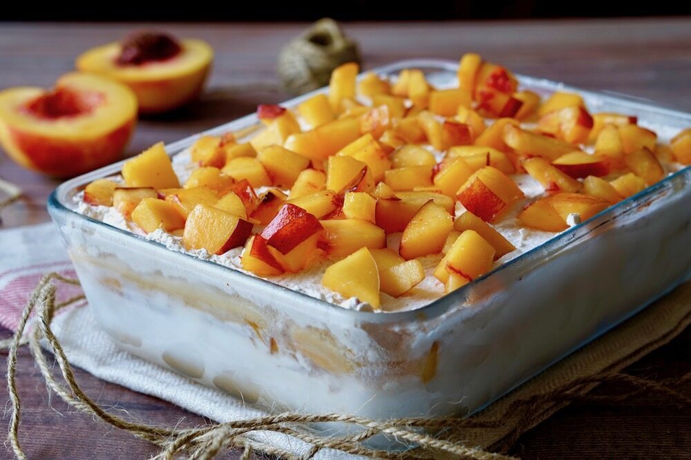 Semifreddo alle pesche e savoiardi