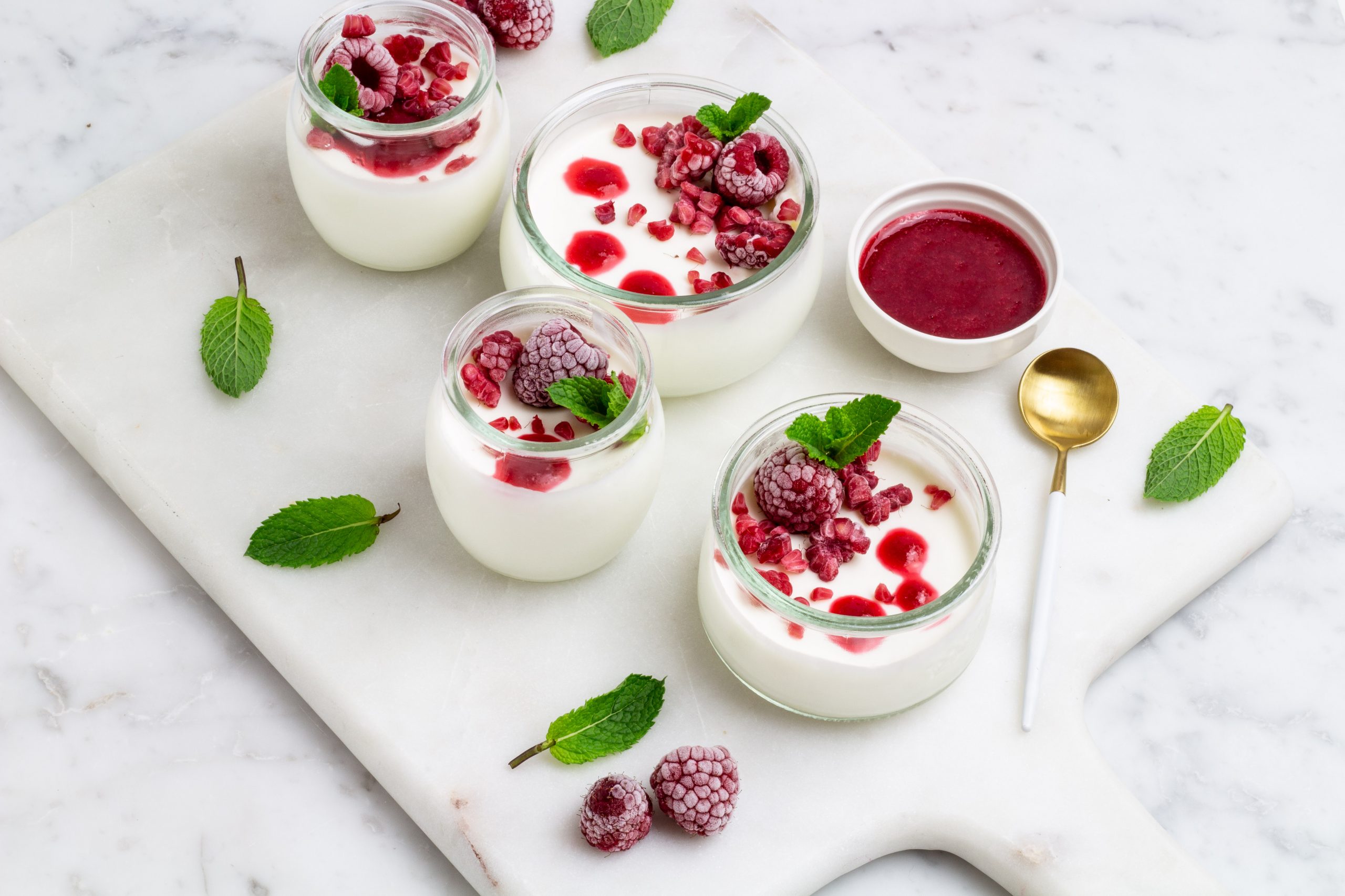 Semifreddo allo yogurt con lamponi