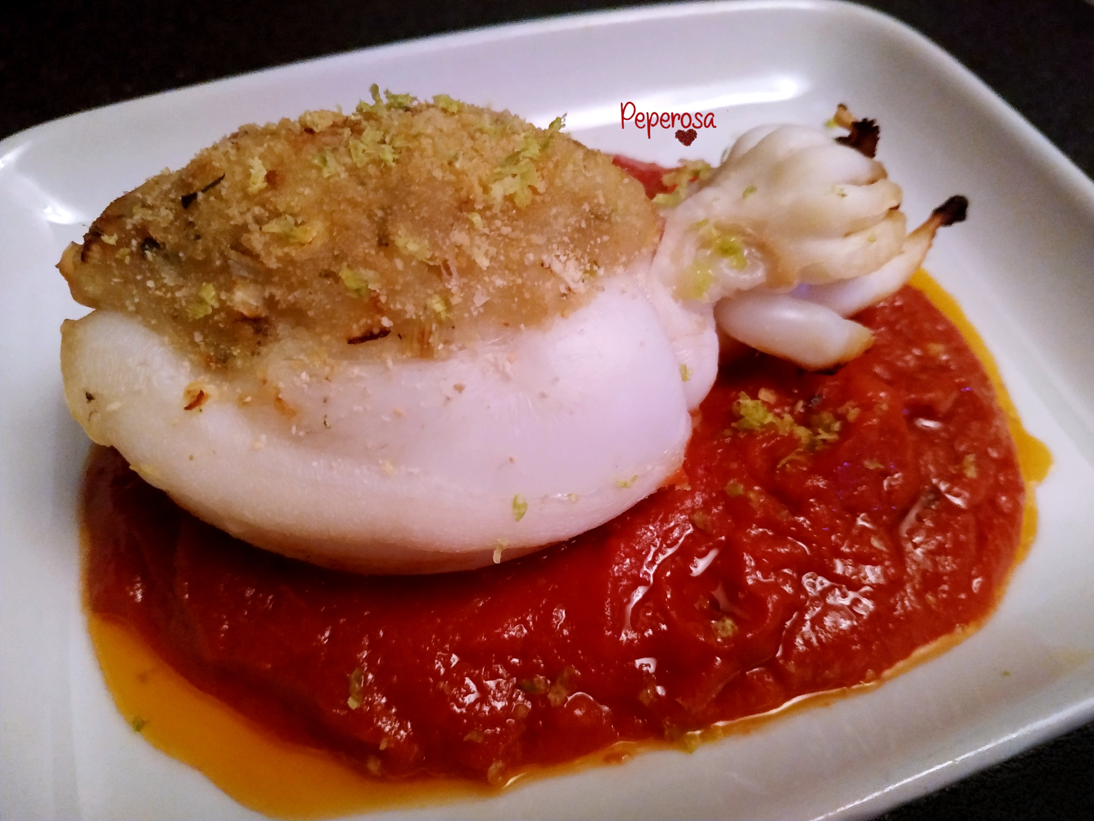 Seppia ripiena in friggitrice ad aria