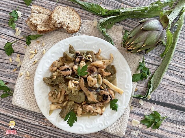 Seppie con carciofi in umido