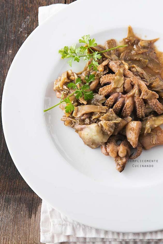 Seppie con i carciofi