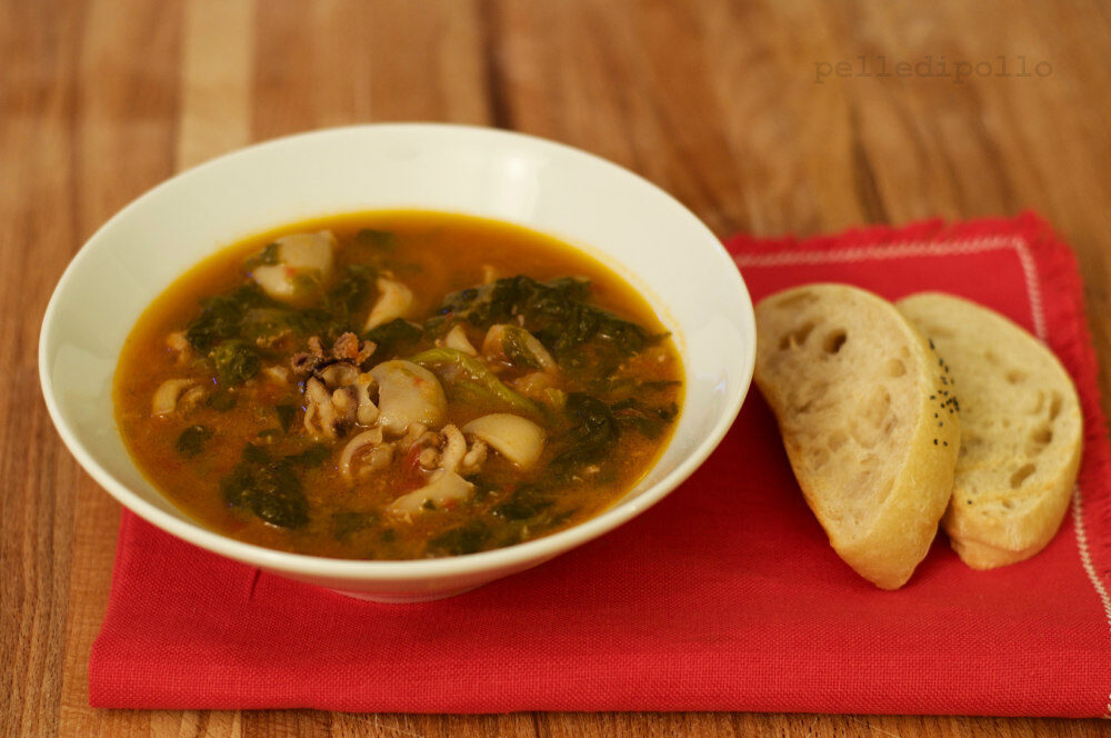 Seppie in zimino con spinaci e pomodoro