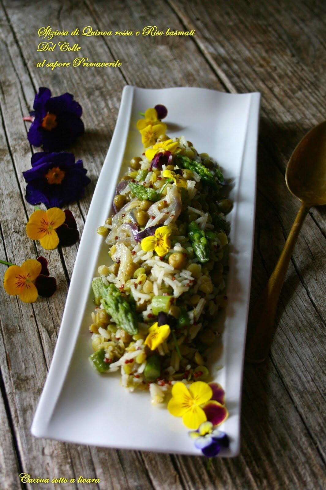 Sfiziosa di quinoa rossa e riso basmati del colle al sapore primaverile