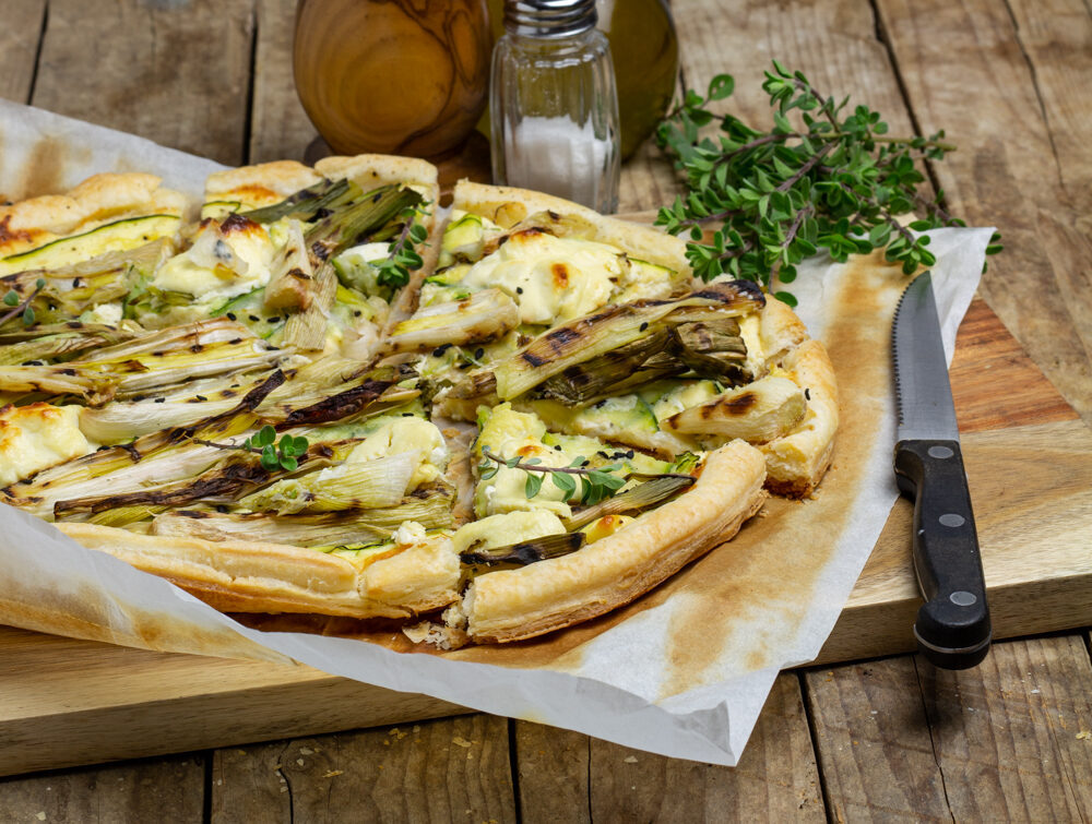 Sfoglia con cipollotti e zucchine