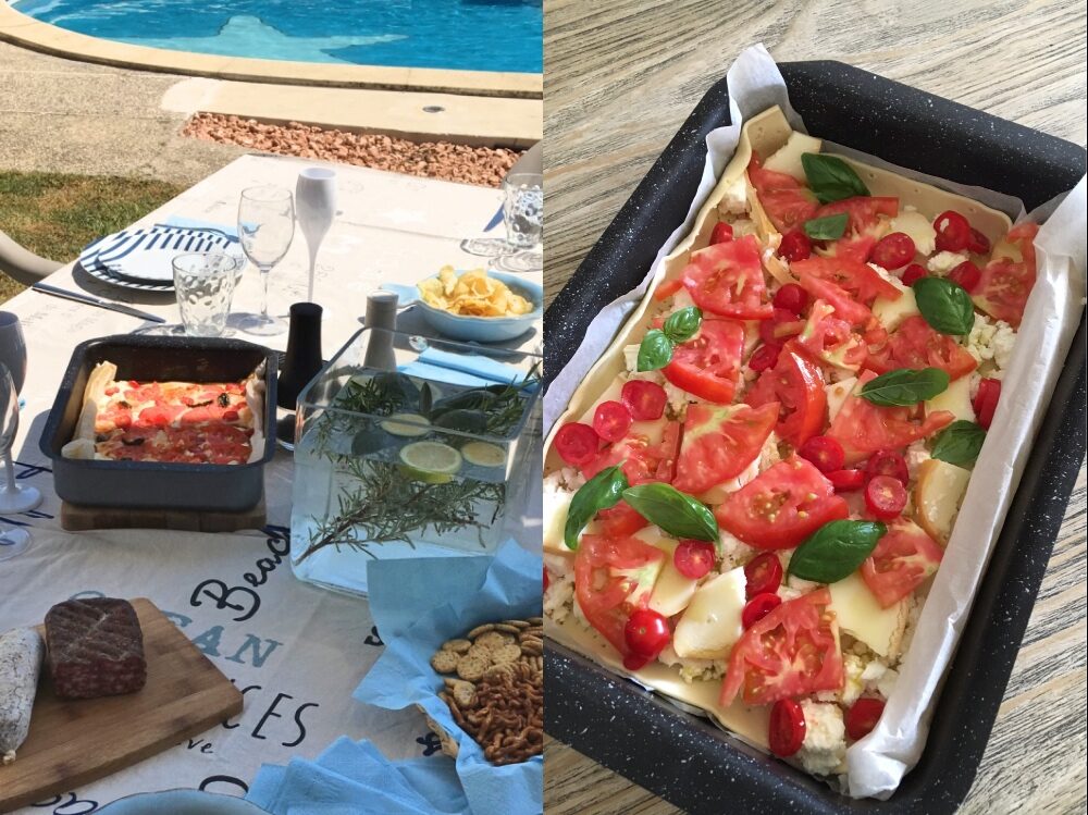 Sfoglia di pomodori, feta e scamorza