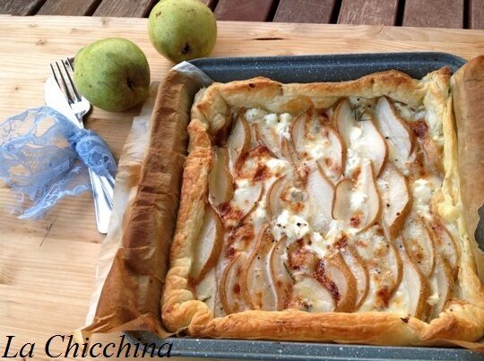 Sfogliata pere, gongorzola e philadelphia