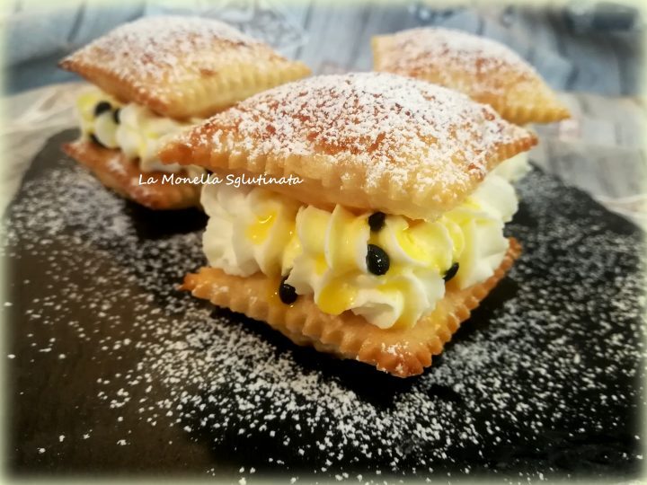 Sfogliatine con panna e passion fruit senza glutine
