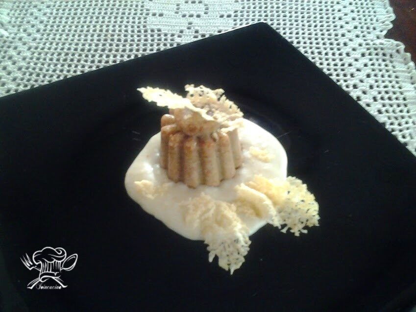 Sformatino di fave con fonduta di pecorino