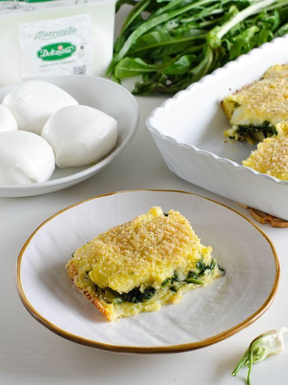 Sformato con patate cicorie e mozzarella fior di latte deliziosa