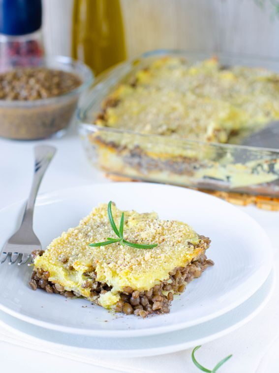 Sformato di patate e lenticchie al forno