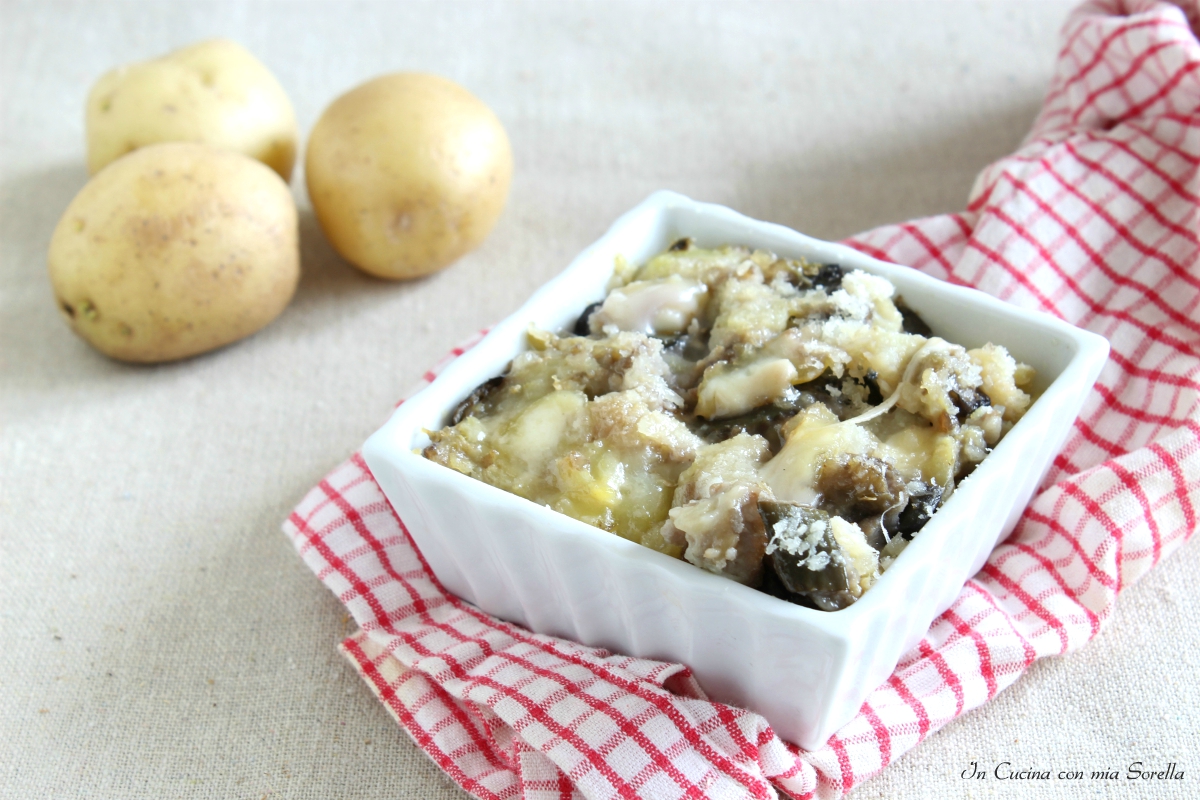 Sformato di patate salsiccia e melanzane