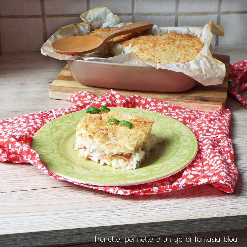 Sformato di riso con prosciutto e formaggio