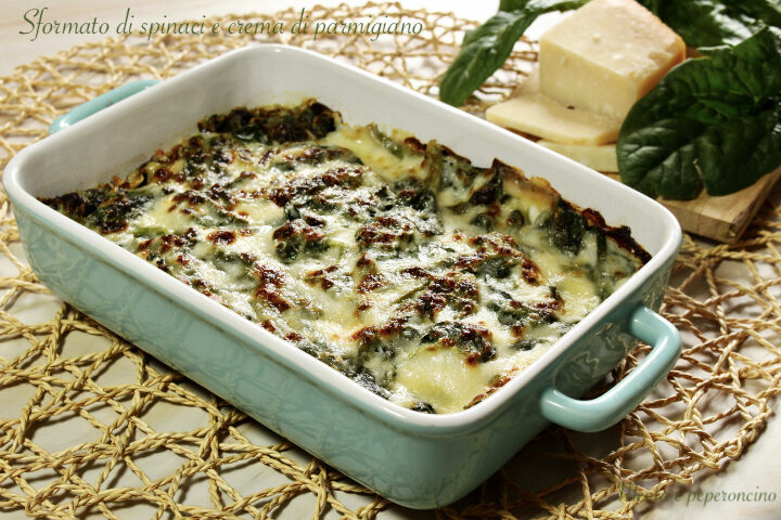 Sformato di spinaci e crema di parmigiano