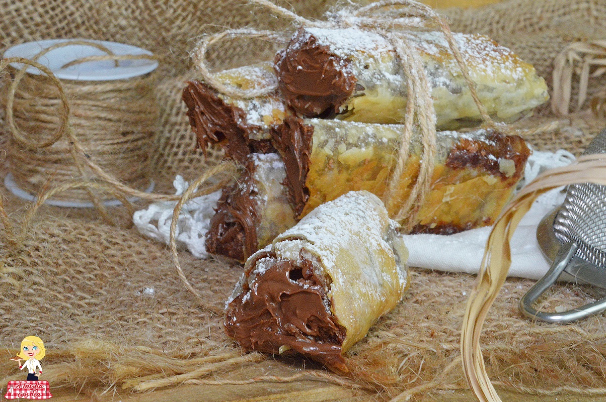 Sigari di pasta fillo cioccolato e nutella dolce veloce