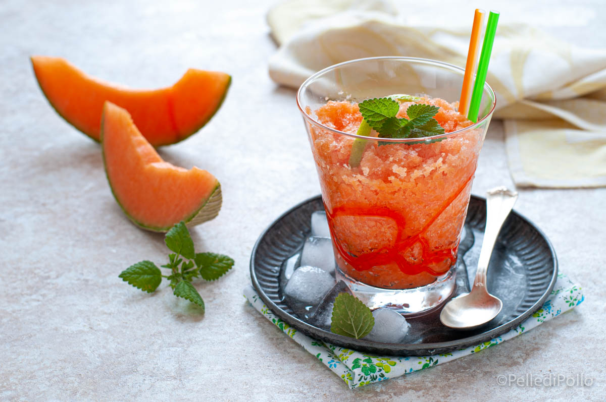 Sorbetto al melone con lime e limoncello