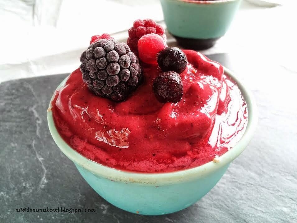 Sorbetto allo yogurt e frutti di bosco