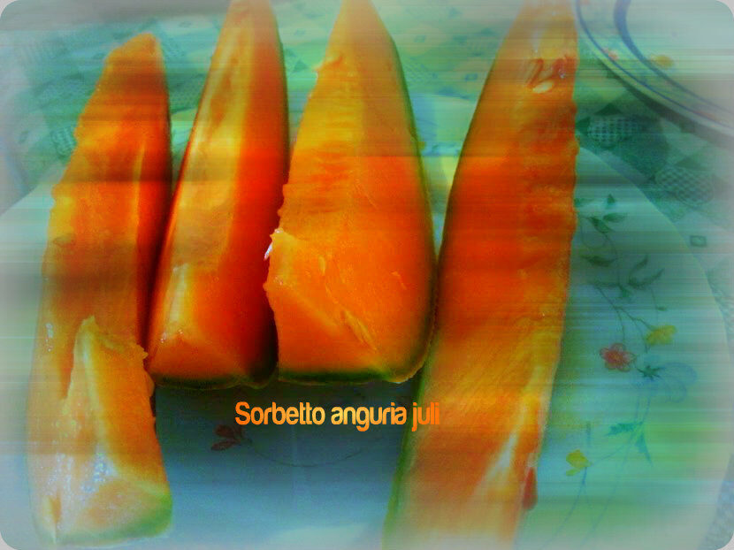 Sorbetto anguria alla vodica cantalupo liquore vodica