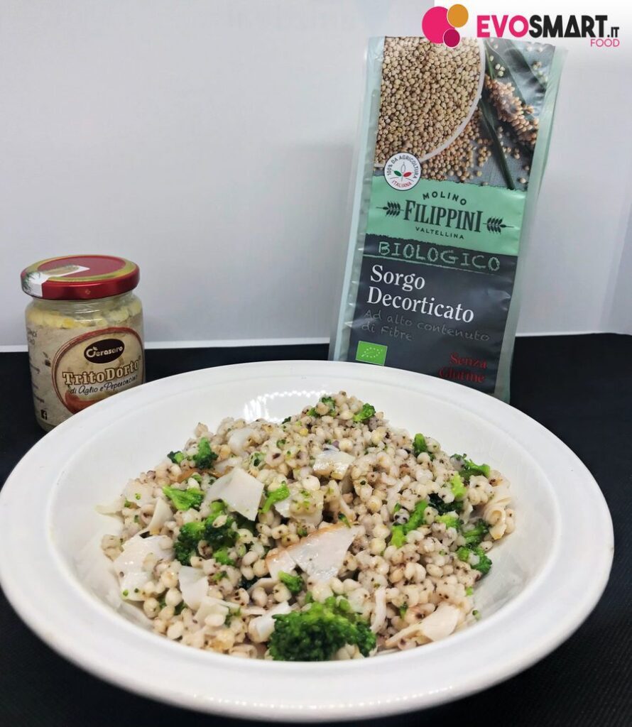 Sorgo decorticato con broccoli e fesa di tacchino