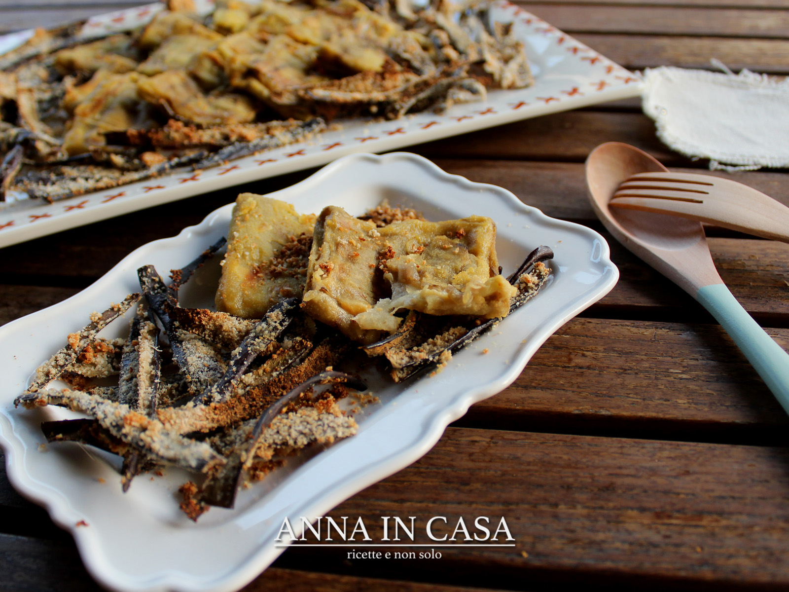 Sorpresine filananti di melanzane con bucce croccanti