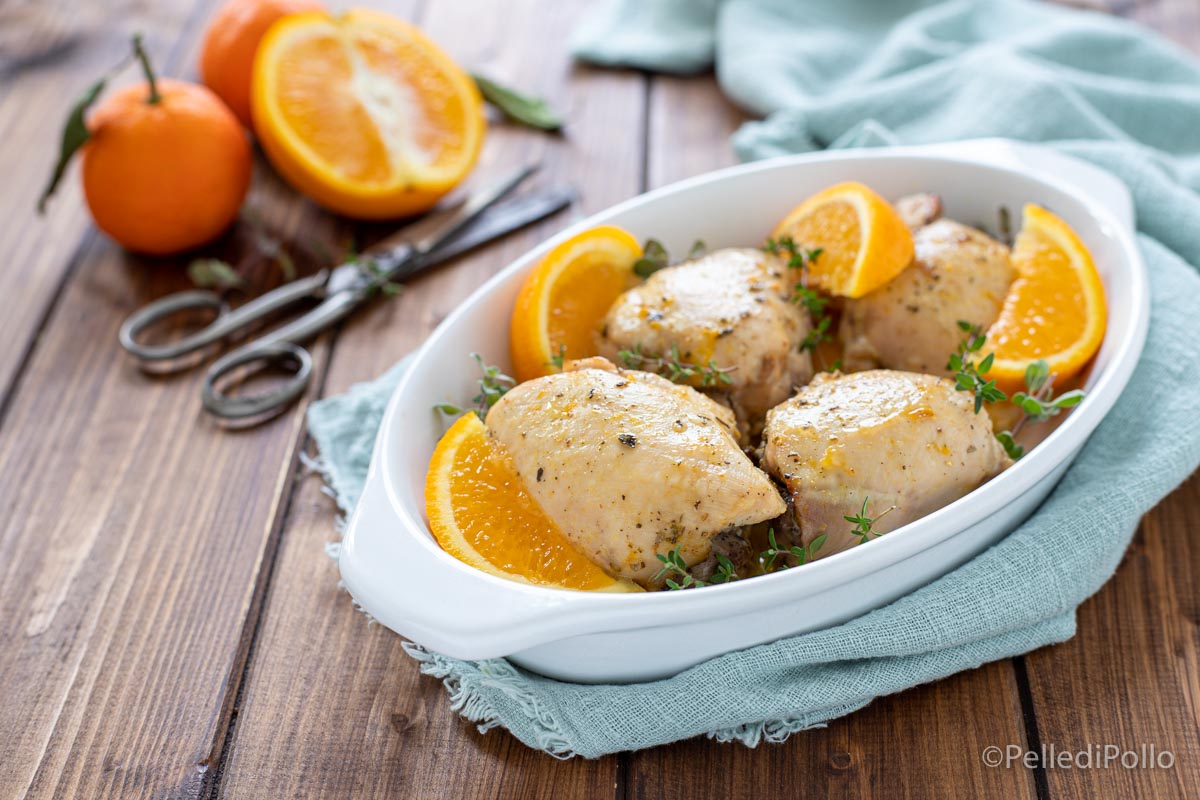 Sovracosce di pollo al forno all’arancia