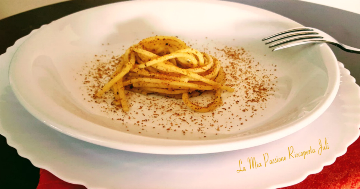 Spaghetti aglio olio e peperoncino con bottarda