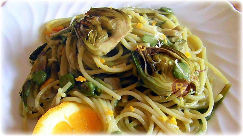 Spaghetti ai carciofi al profumo di agrumi