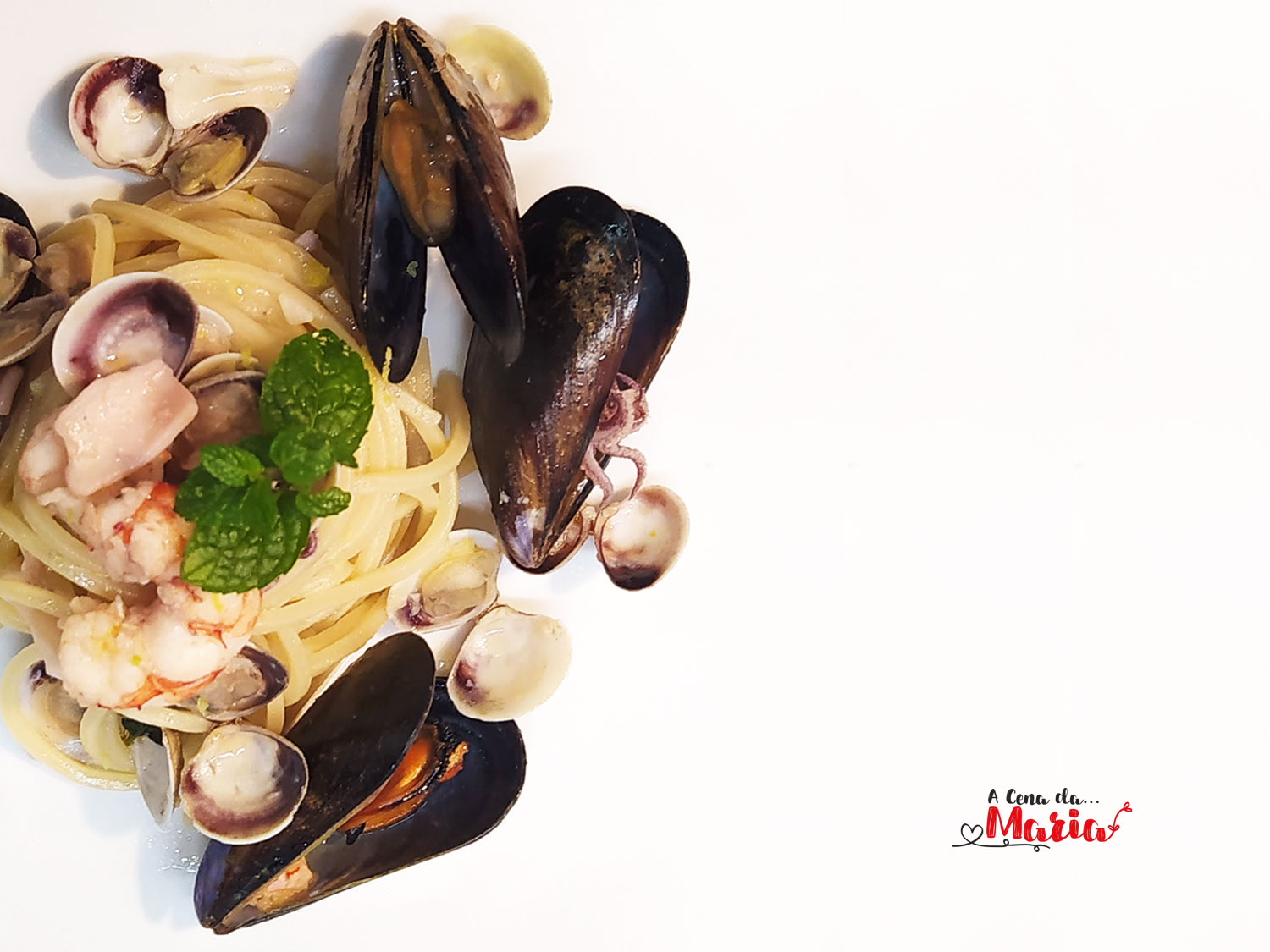 Spaghetti ai frutti di mare e menta