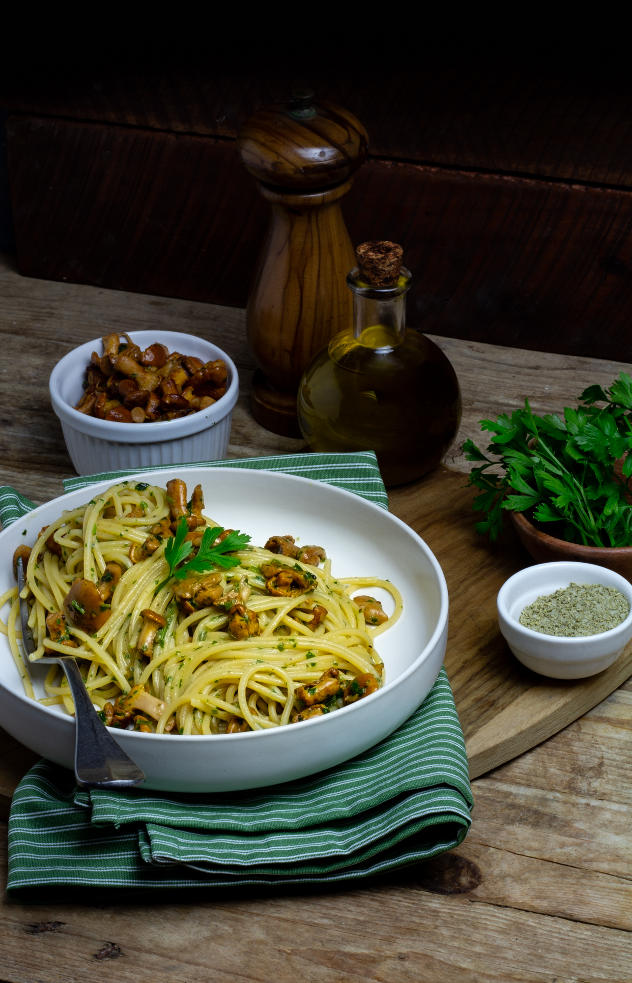 Spaghetti ai funghi finferli
