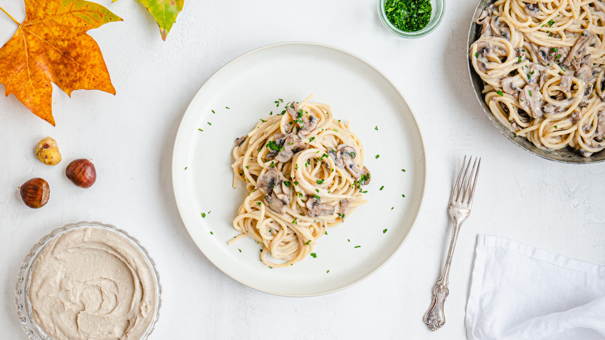 Spaghetti al pesto di castagne e nocciole