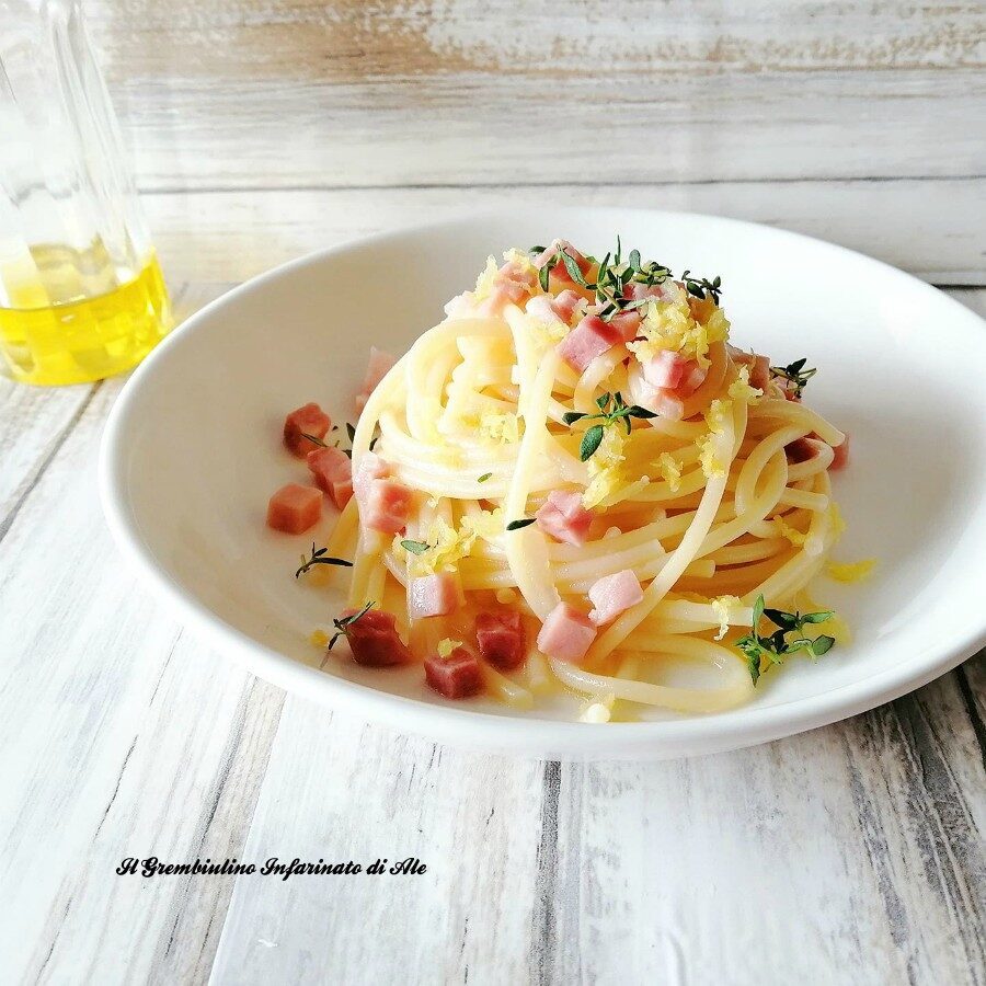 Spaghetti al prosciutto cotto e limone