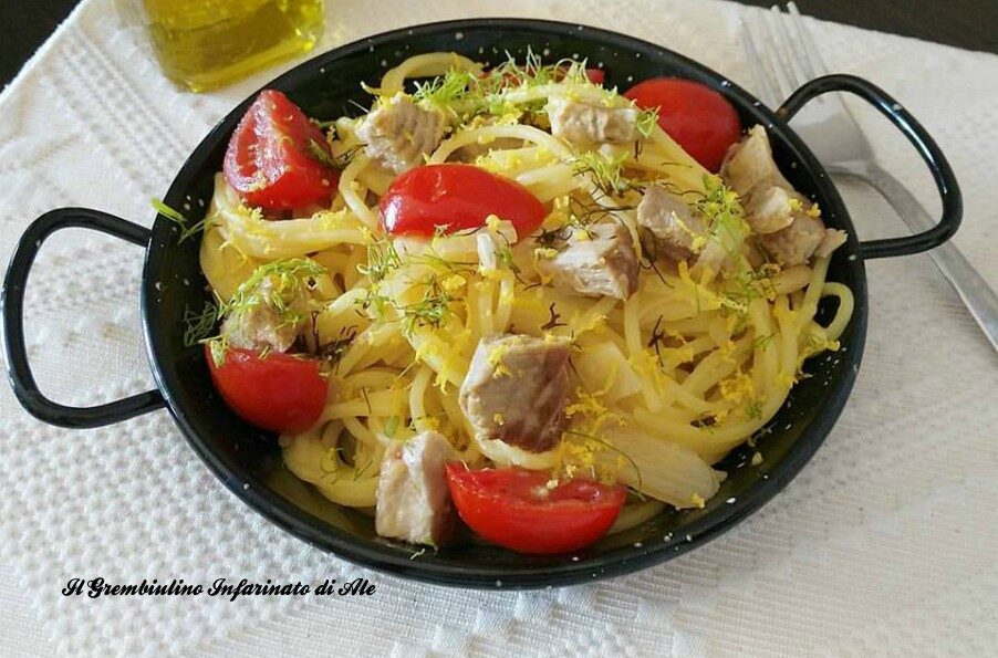 Spaghetti al trancio di tonno e finocchi