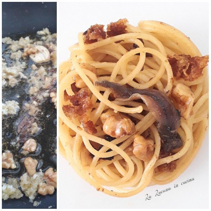Spaghetti alici e noci