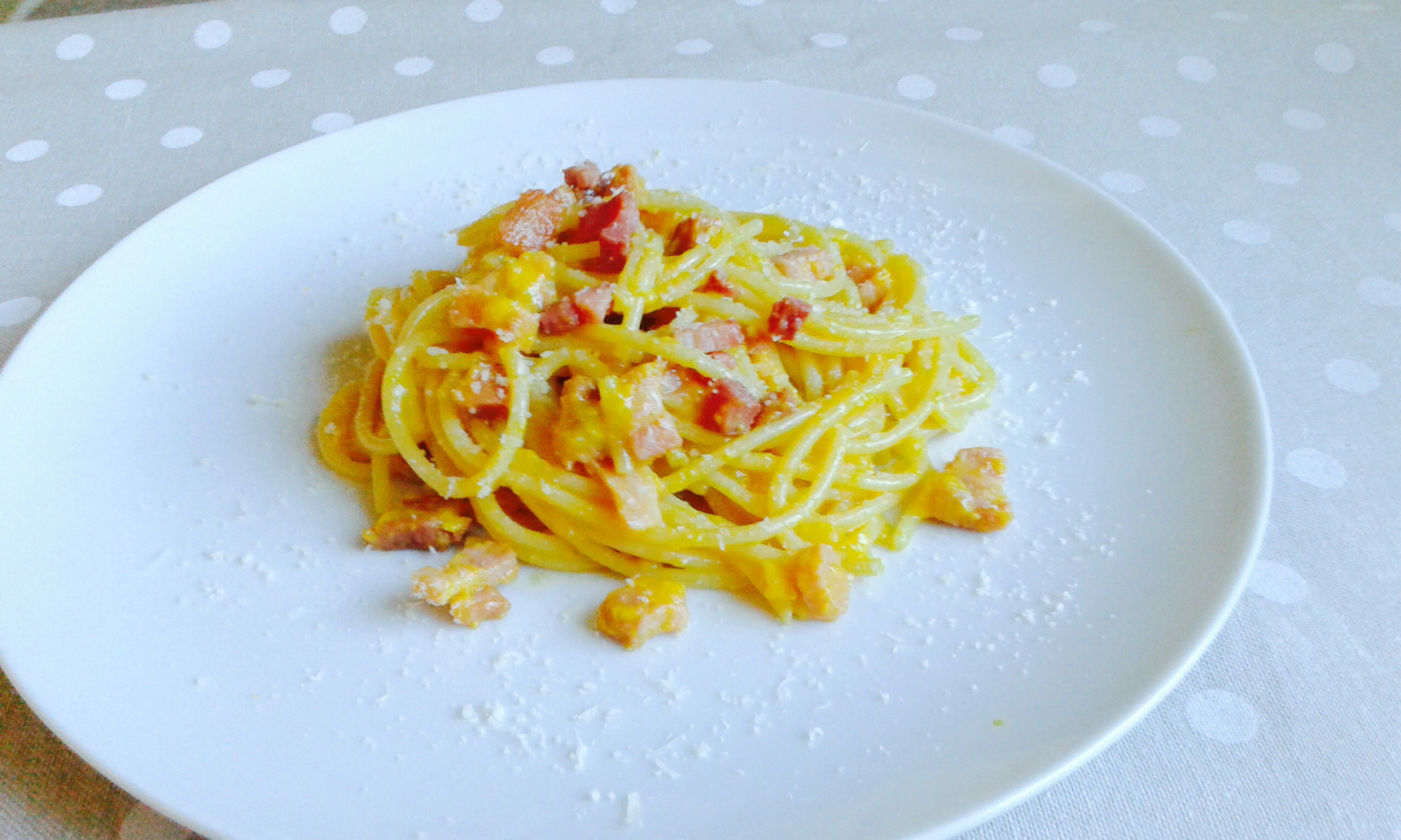 Spaghetti alla carbonara affumicata